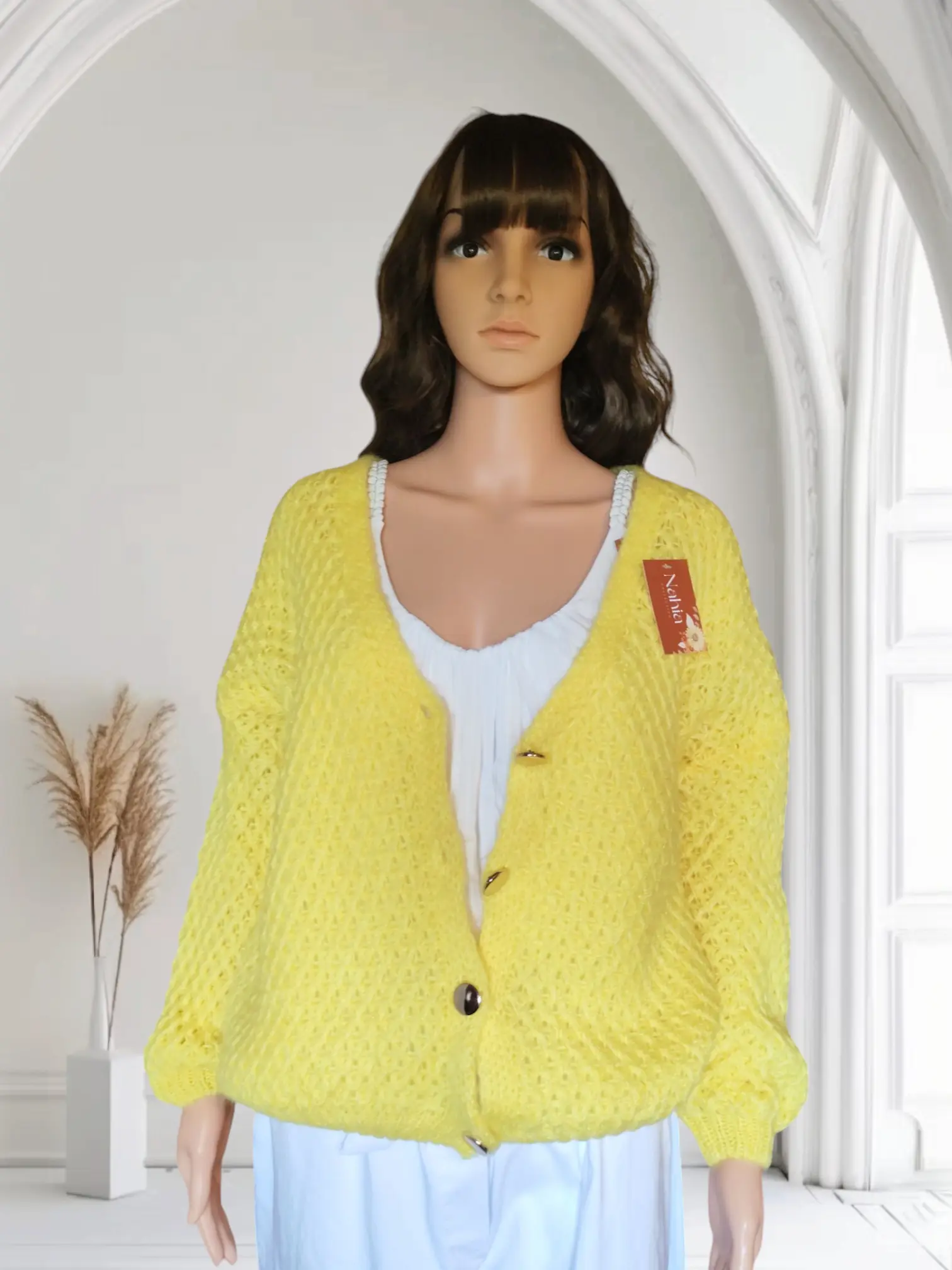 Gilet maille gaufrée losange "Tomi" – Image 5