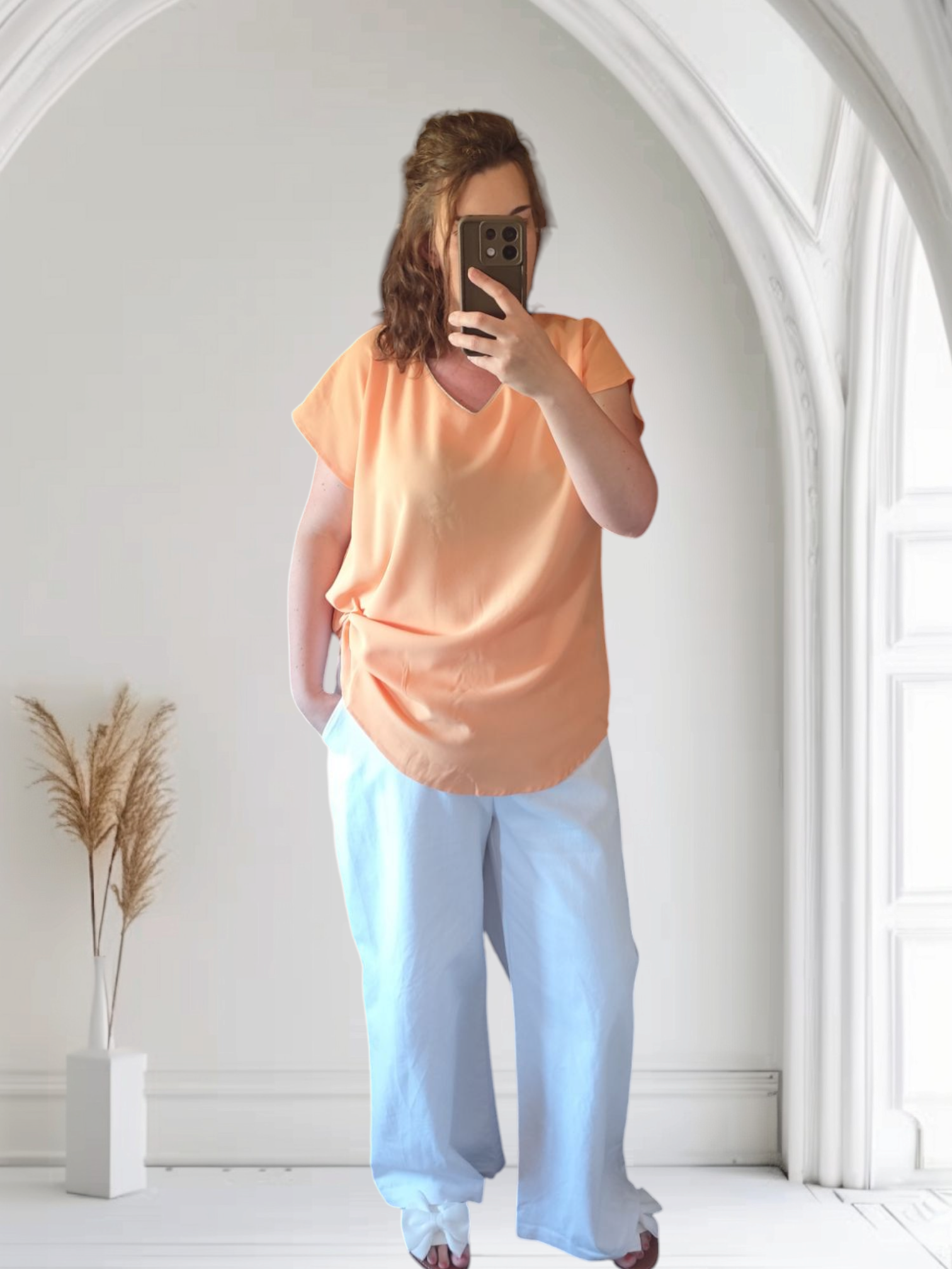 blouse noeud corail chloé