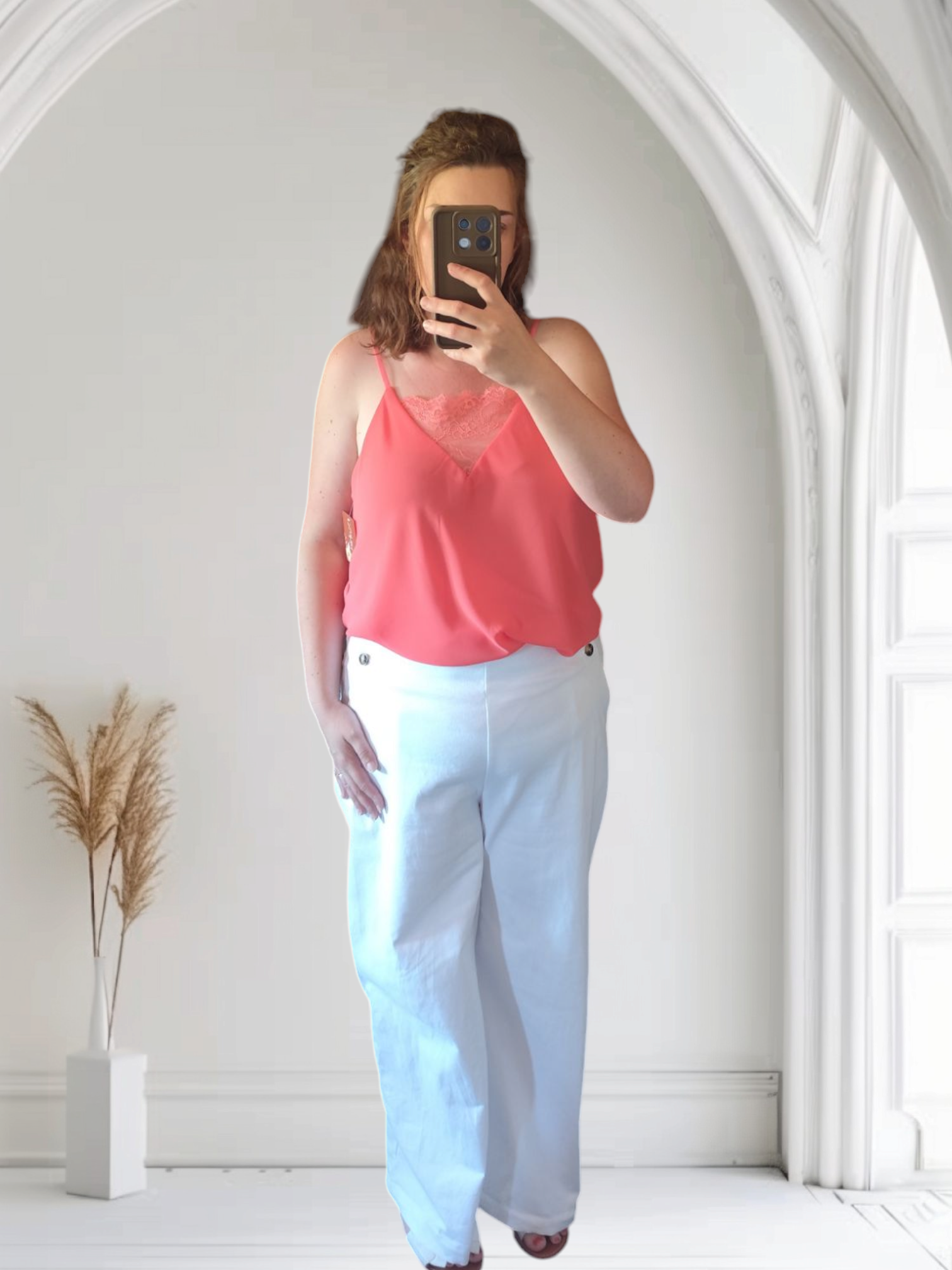 Pantalon blanc coupe large " Gabriel"