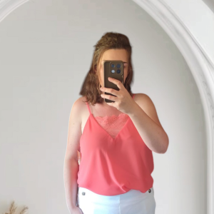 Top fluide dentelle Sacha.. rose